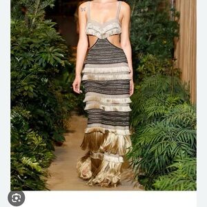 PatBo Fringe Cut Out Maxi Dress